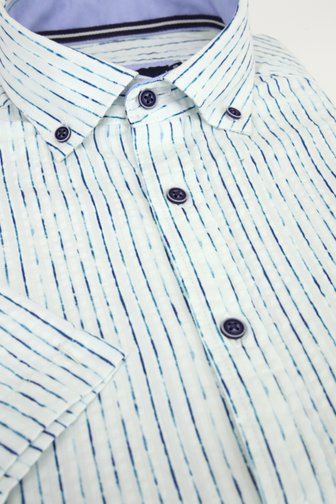 Le devant de Chemise blanche à rayures bleues – Regular fit de Dansaert Blue pour Hommes