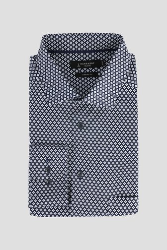 Le devant de Chemise bleu foncé à imprimé blanc - Comfort fit de Dansaert Black pour Hommes