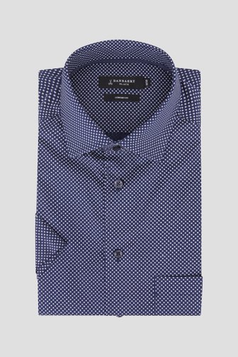 Chemise bleu foncé à imprimé fin - comfort fit, Hommes, Dansaert Black