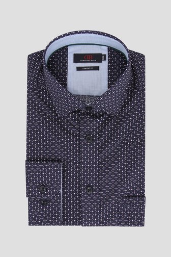 Chemise bleu foncé à imprimé fin - Comfort fit, male, Marque: Dansaert Blue