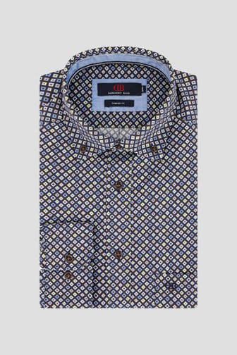 Le devant de Chemise bleu foncé à motif carrés – Comfort fit de Dansaert Blue pour Hommes