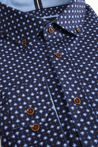 Le devant de Chemise bleu foncé à motif – Comfort fit de Dansaert Blue pour Hommes