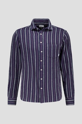 Chemise bleu foncé à rayures - Regular fit