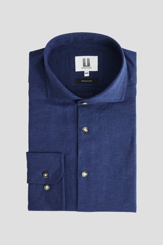 Photo produit 1 de Chemise bleu foncé en lin – Regular fit de Upper East pour Hommes
