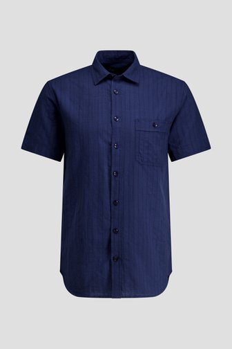 Le devant de Chemise bleu marine en maille structurée de Ravøtt pour Hommes