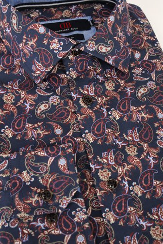 Le devant de Chemise bleue à imprimé cachemire de Dansaert Blue pour Hommes