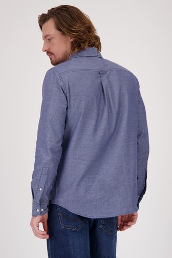 Chemise bleue à imprimé fin - Regular fit de Ravøtt pour Hommes