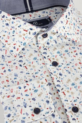 Le devant de Chemise bleue à imprimé graphique - Comfort fit de Dansaert Blue pour Hommes