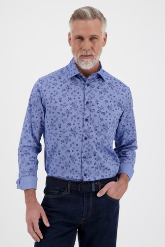 Chemise bleue à motif floral fin de Dansaert Blue pour Hommes