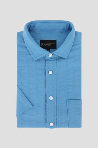 Chemise bleue à texture rayée - Regular fit de Ravøtt pour Hommes