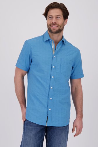Chemise bleue à texture rayée - Regular fit de Ravøtt pour Hommes