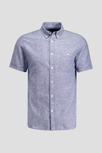 Photo produit 1 de Chemise bleue chinée à manches courtes de Matinique pour Hommes