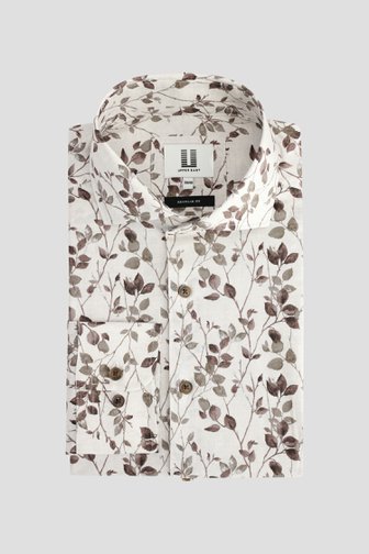 Le devant de Chemise brun à imprimé feuilles - Regular fit de Upper East pour Hommes