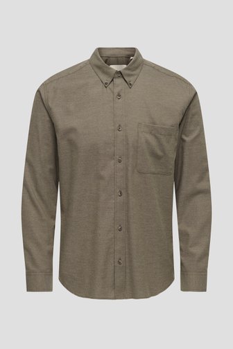Le devant de Chemise brune à manches longues - Regular fit de Only & Sons pour Hommes