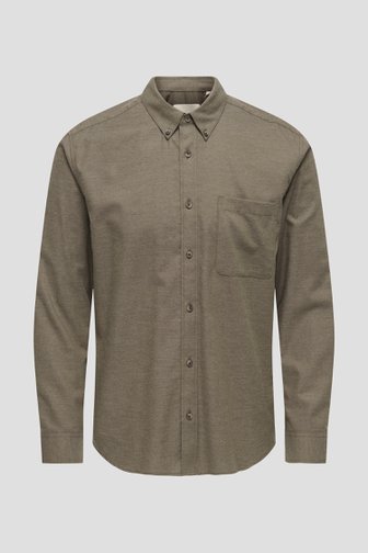 Le devant de Chemise brune à manches longues - Regular fit de Only & Sons pour Hommes