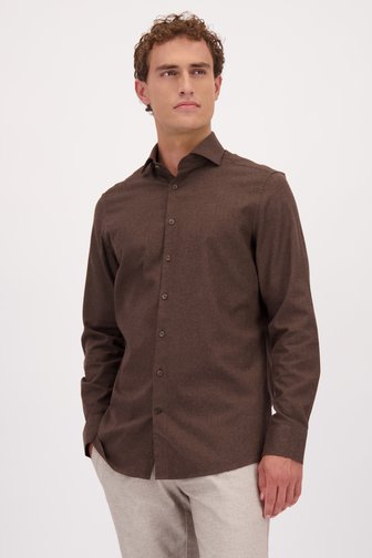 Le devant de Chemise brune – Regular fit de Upper East pour Hommes