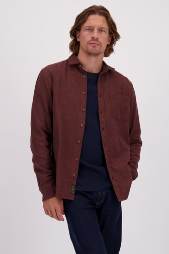Le devant de Chemise chinée bordeaux - Regular fit de Ravøtt pour Hommes