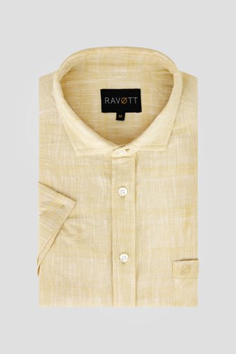 Chemise chinée jaune ocre - Regular fit de Ravøtt pour Hommes