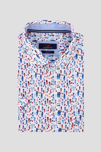 Chemise écrue à imprimé bleu-rouge - comfort fit de Dansaert Blue pour Hommes
