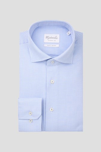 Chemise écrue avec imprimé bleu fin -Slim fit de Michaelis pour Hommes