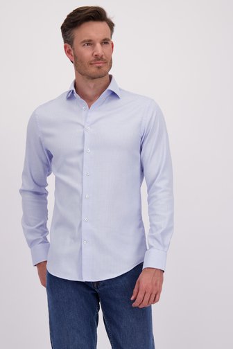 Chemise écrue avec imprimé bleu fin -Slim fit de Michaelis pour Hommes