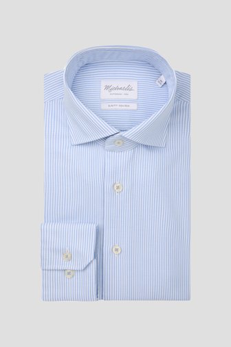 Chemise écrue avec motif rayé bleu - Slim fit de Michaelis pour Hommes
