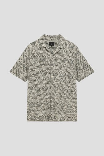 Photo produit 1 de Chemise écrue tricotée à motif vert – Regular fit de Bluefields pour Hommes