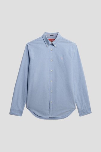 Le devant de Chemise en coton bleue – Regular fit de Superdry pour Hommes