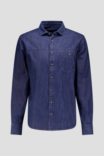 Le devant de Chemise en denim bleu foncé de Ravøtt pour Hommes