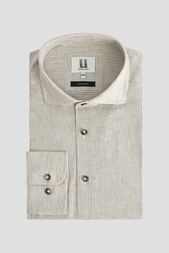 Photo produit 1 de Chemise en lin beige-brun - Coupe regular de Upper East pour Hommes