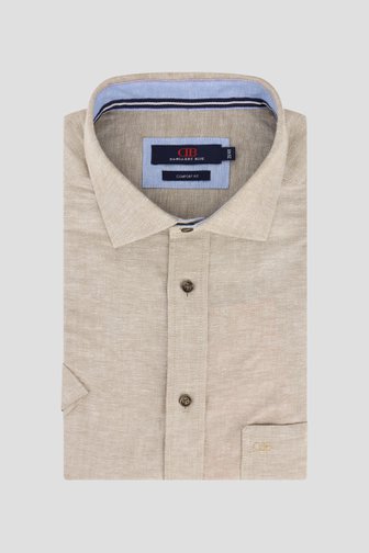 Chemise en lin beige clair chiné - Comfort fit de Dansaert Blue pour Hommes