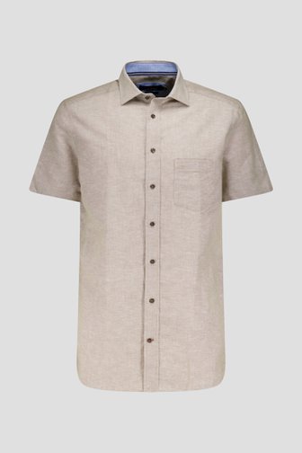 Chemise en lin beige clair chiné - Comfort fit de Dansaert Blue pour Hommes