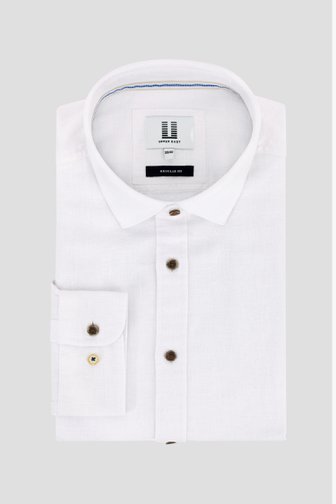Chemise en lin blanc - Regular fit de Upper East pour Hommes