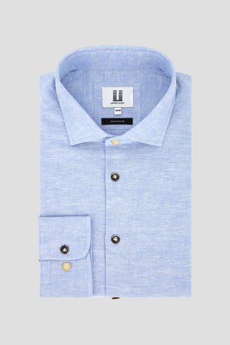 Chemise en lin bleu clair à effet chiné de Upper East pour Hommes