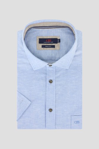 Chemise en lin bleu clair chiné - Regular fit de Dansaert Blue pour Hommes