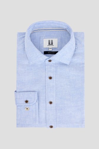 Chemise en lin bleu clair - Regular fit	 de Upper East pour Hommes