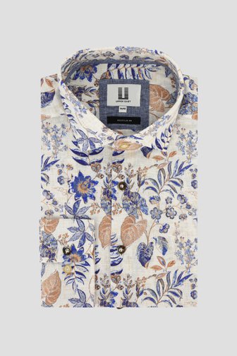 Chemise en lin écru avec motief floral - Regular de Upper East pour Hommes
