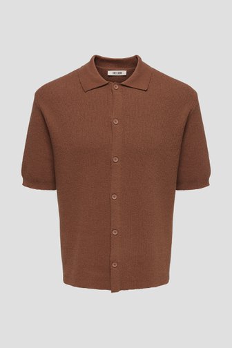 Photo produit 1 de Chemise en maille brune à manches courtes de Only & Sons pour Hommes
