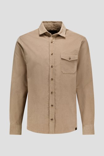 Le devant de Chemise en velours côtelé beige clair de Ravøtt pour Hommes