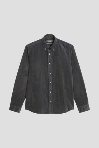 Le devant de Chemise en velours côtelé kaki – Coupe droite de Marc O'Polo pour Hommes