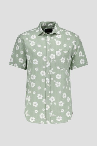 Chemise kaki à imprimé floral et manches courtes de Ravøtt pour Hommes