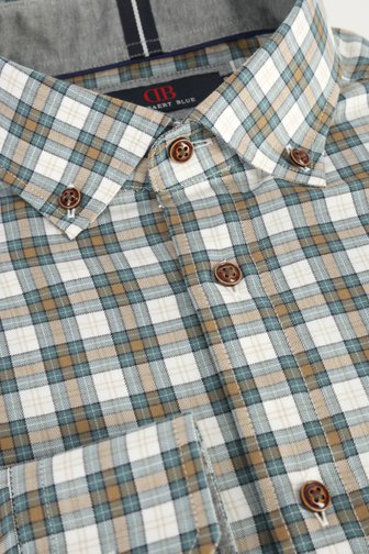 Le devant de Chemise kaki à motif à carreaux - Comfort fit de Dansaert Blue pour Hommes