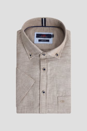 Le devant de Chemise marron à manches courtes - Regular fit de Dansaert Blue pour Hommes