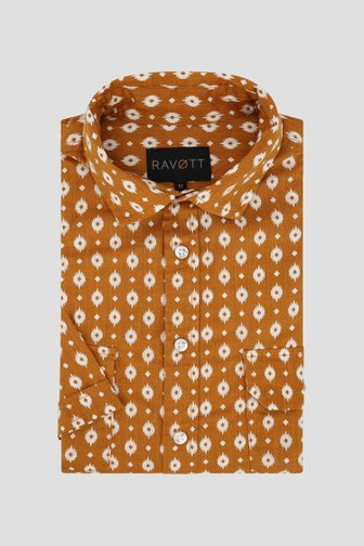 Chemise marron avec imprimé à carreaux blancs de Ravøtt pour Hommes