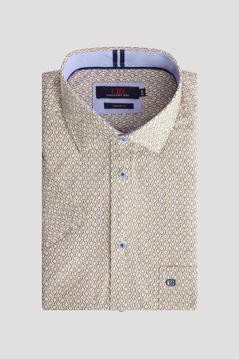 Le devant de Chemise marron-beige imprimée - Comfort fit de Dansaert Blue pour Hommes