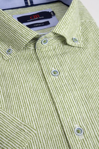 Le devant de Chemise rayée blanc-vert - Comfort fit de Dansaert Blue pour Hommes