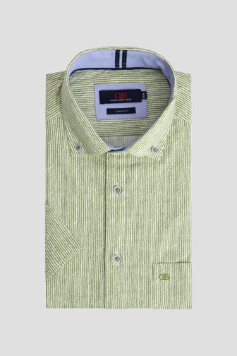 Le devant de Chemise rayée blanc-vert - Comfort fit de Dansaert Blue pour Hommes