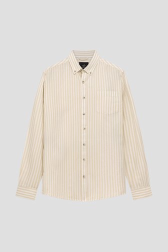 Photo produit 1 de Chemise rayée écru et beige - Regular fit de Bluefields pour Hommes
