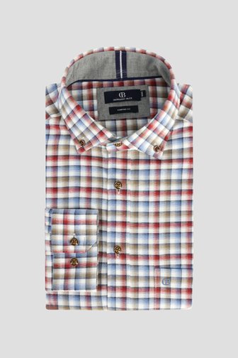 Le devant de Chemise rouge à carreaux - Comfort fit de Dansaert Blue pour Hommes