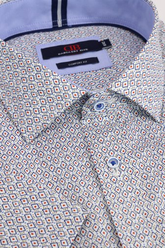 Le devant de Chemise rouge et bleue imprimée - Comfort fit de Dansaert Blue pour Hommes